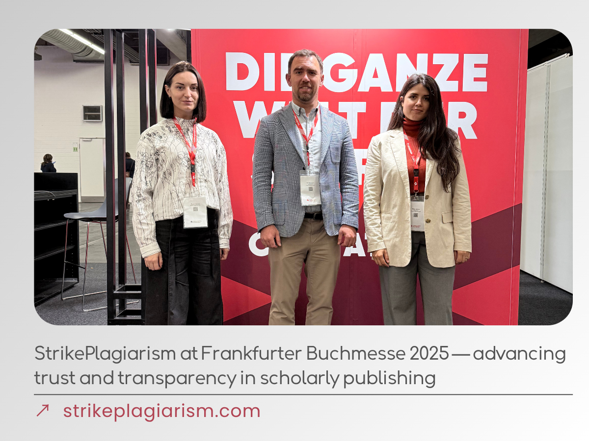 StrikePlagiarism at Frankfurter Buchmesse 2025 — advancing trust and transparency in scholarly publishing