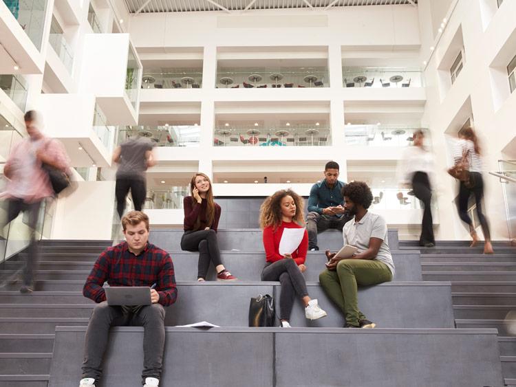 Students on digital devices