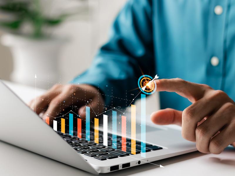 Data visualisation on laptop