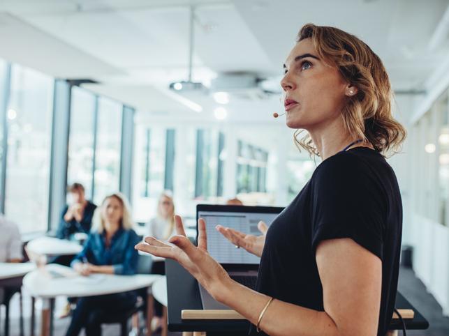 Woman giving a presentation