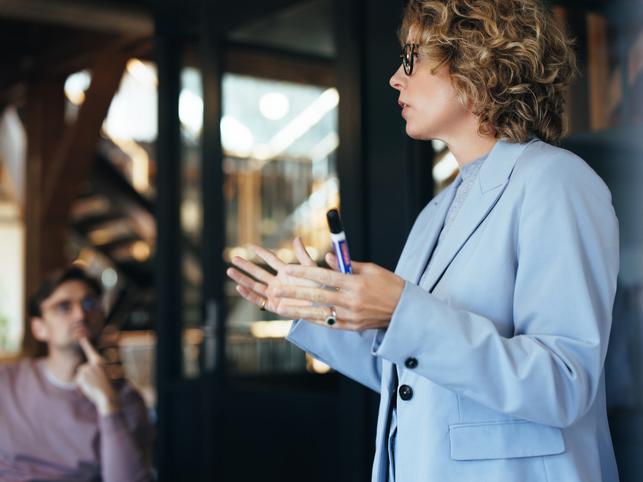 Woman giving a presentation