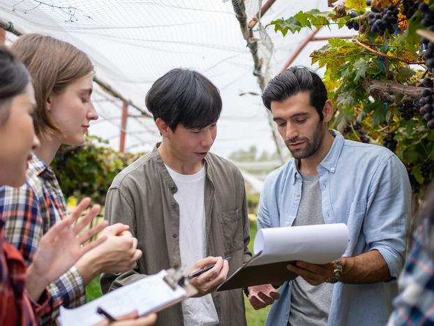 Group of students in greenhouse