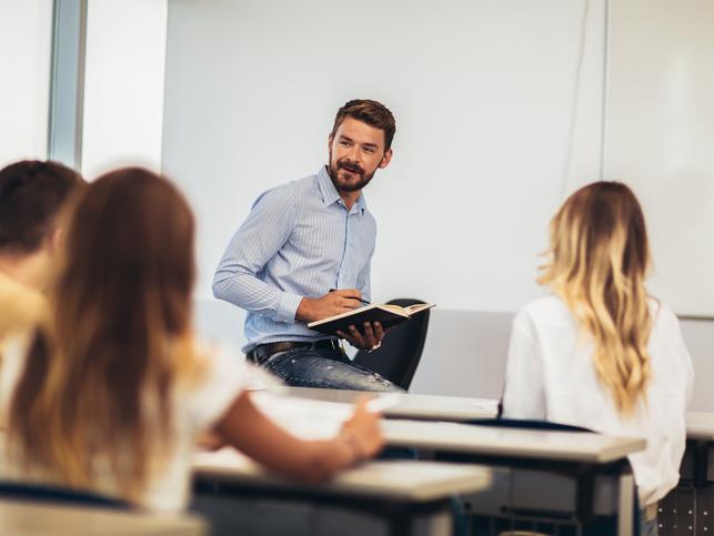 A new lecturer takes a class