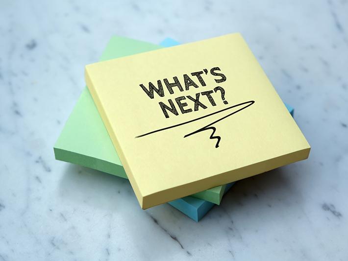 Post it saying what's next