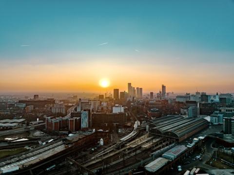 Manchester at sunset