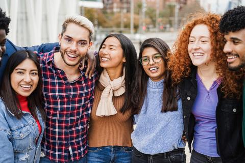 Multiracial group of young people