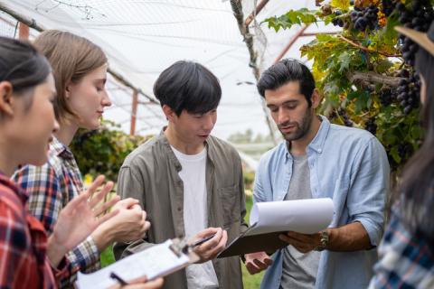 Group of students in greenhouse