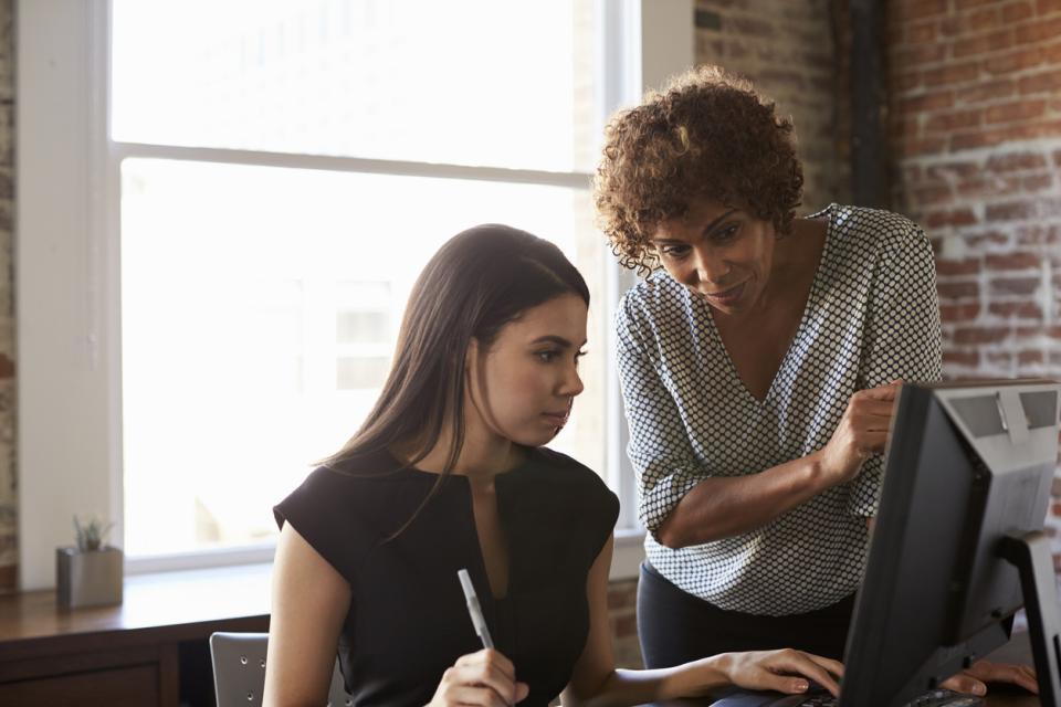 Businesswoman mentors student