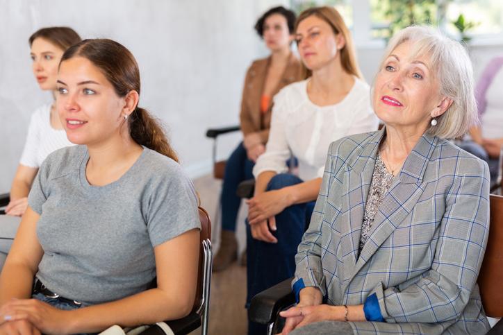 Mixed age classroom at university 