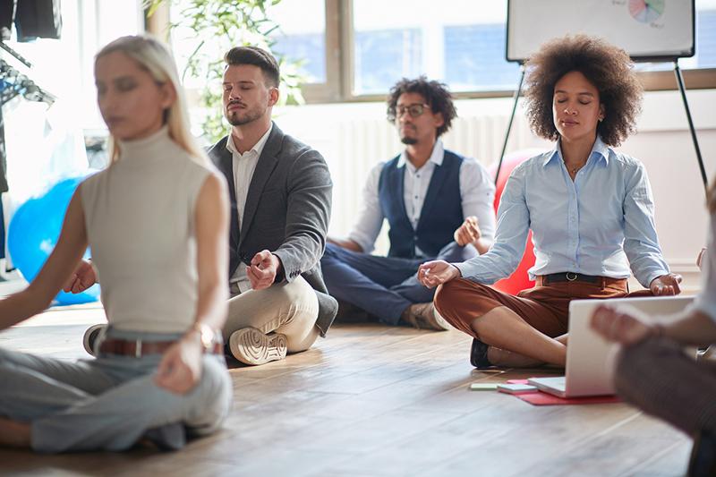 Group meditation session
