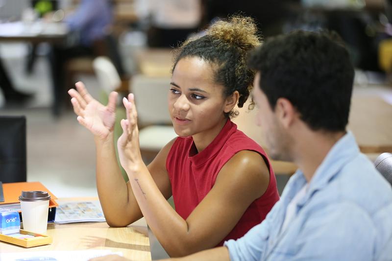 Students in discussion