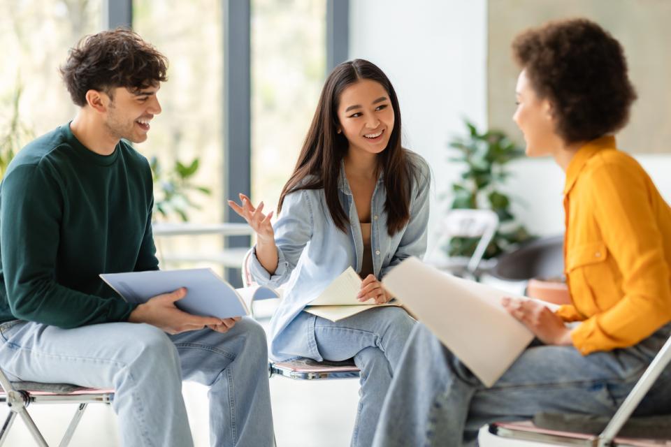 Students having a discussion