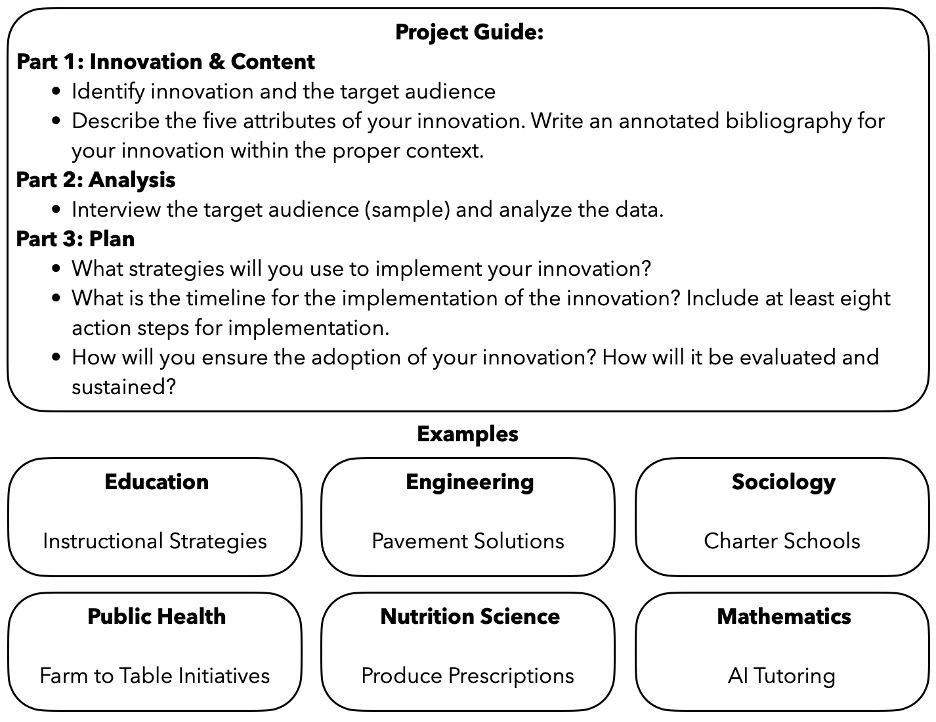 Example project guide with authentic assessment options 