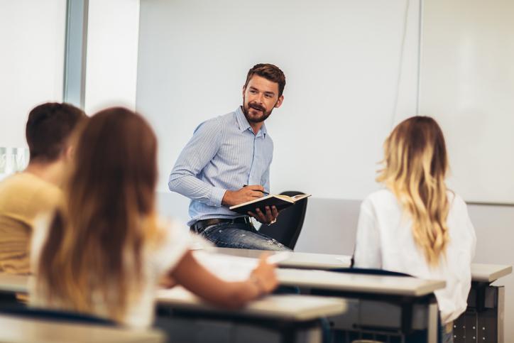 A new lecturer takes a class