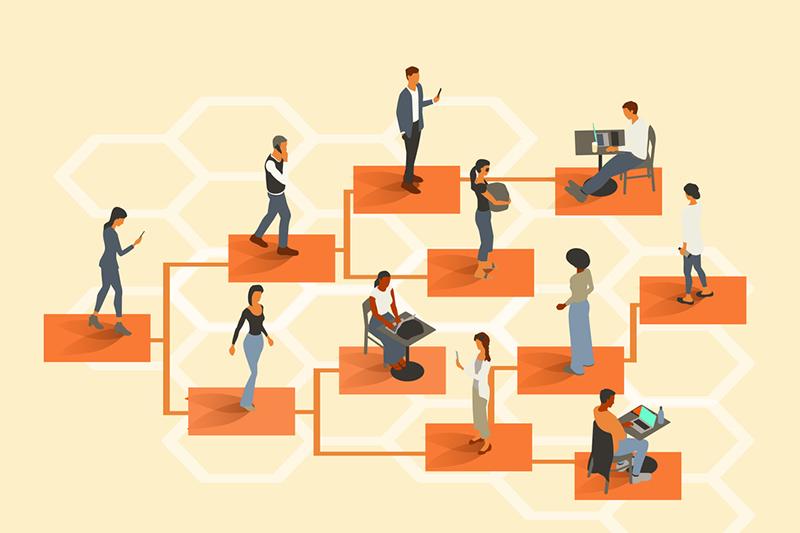 Illustration showing org chart