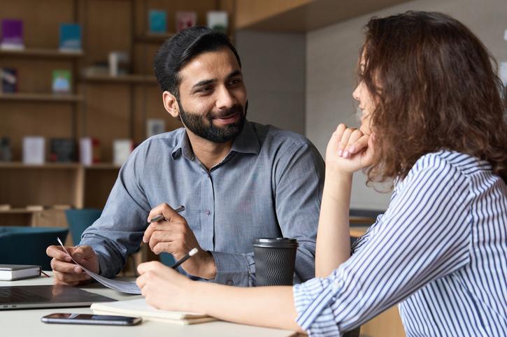A mentor helps a student