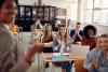 Students applauding their professor