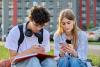 Students use their phones 