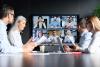 Multicultural people in an online meeting