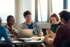 Students work together in a group