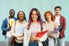 Multiracial group of college students
