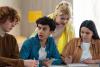 University students working together