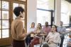 A female professor presenting to class