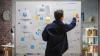 Man using visual brainstorming for business planning