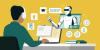 An illustration of AI helping a student work