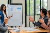 Young researcher making a business pitch