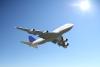 Airliner in blue sky