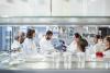 Scientists work together in a lab