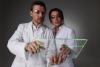 Researchers use a transparent tablet together